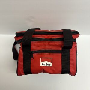 Marlboro Insulated Red Lunchbox Lunch Bag Food Drink Cooler 6-pack Zips